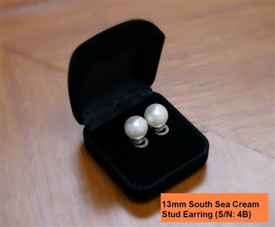 2. South Sea Pearl 13mm White - Stud Earrings